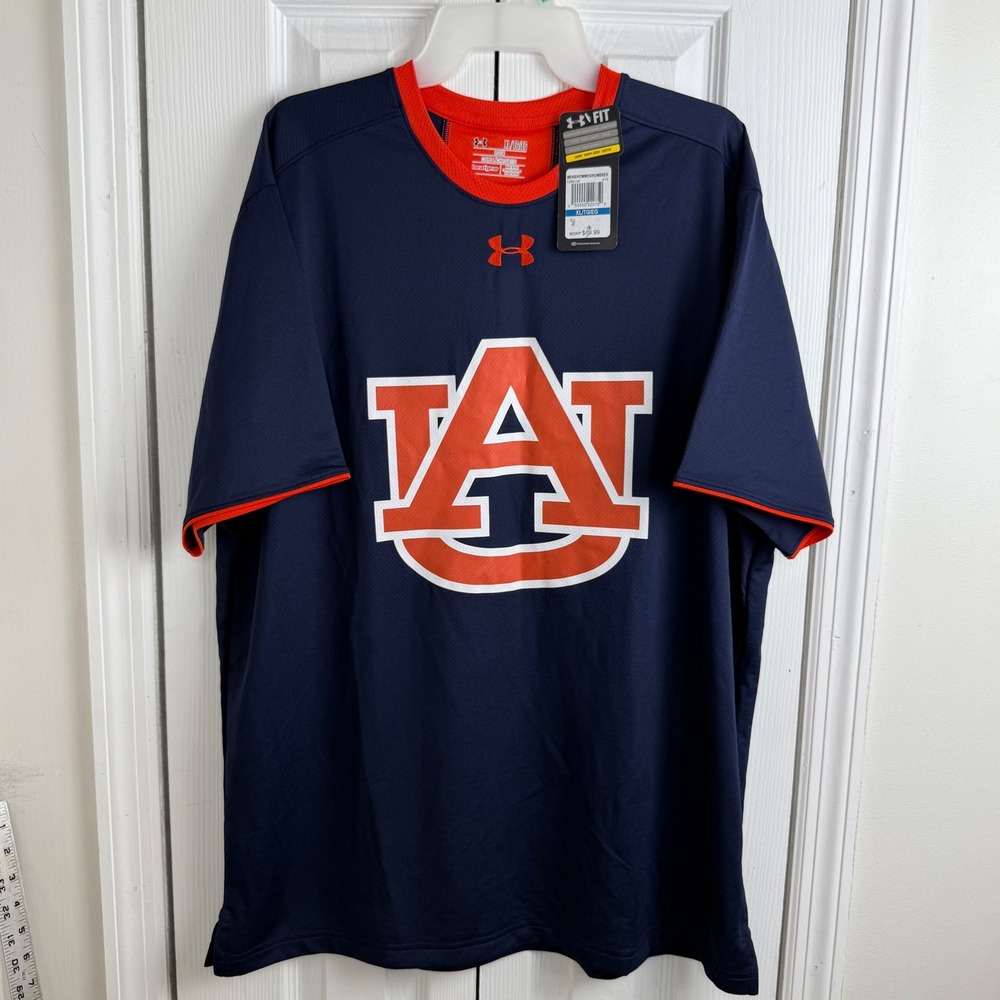 Under‎ Armour Auburn Tigers HeatGear Shirt XL NCAA Athletic Y2K NWT